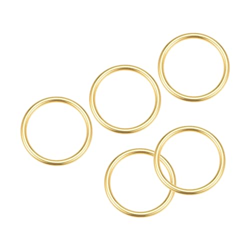 METALLIXITY Metall O Ring Schnallen (30mm ID 3mm Dicke) 5Stk Geschweißt Zinklegierung Runde Ringe - für Handwerk Basteln Taschen Geldbörsen Gold Ton von METALLIXITY