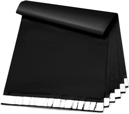 Metronic Poly-Versandtaschen, 25,4 x 33,5 cm, stark haftend, wasserdicht, Poly-Versandtaschen für den Versand, flexible Versandtaschen für kleine Unternehmen, Schwarz, 500 Stück von METRONIC