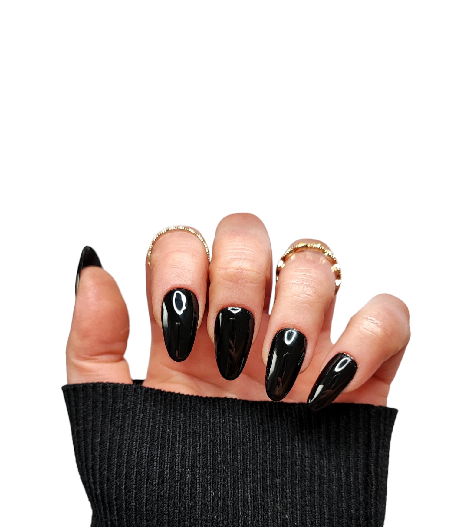 Press On Nails Black von MEVANAILS