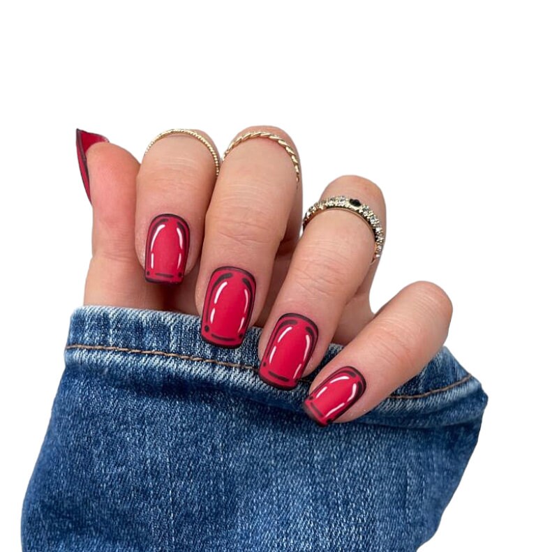 Press On Nails Cartoon Red von MEVANAILS