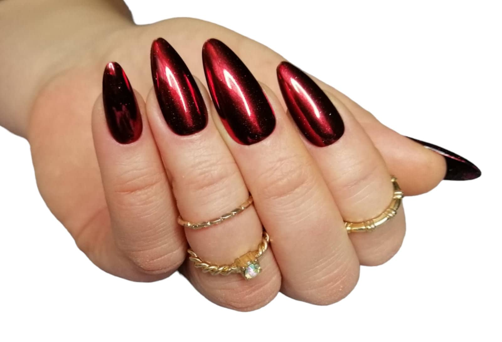 Press On Nails Mirror Chrom Red von MEVANAILS