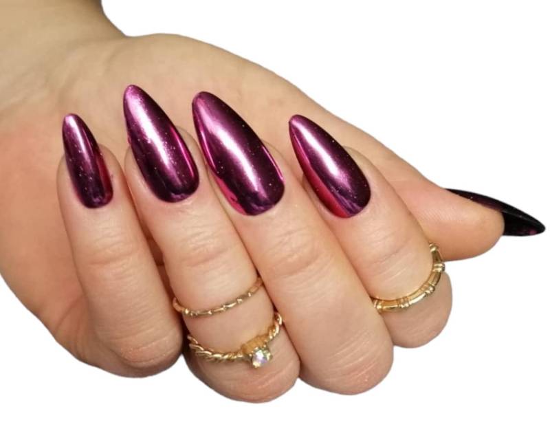 Press On Nails Mirror Chrome Pink von MEVANAILS