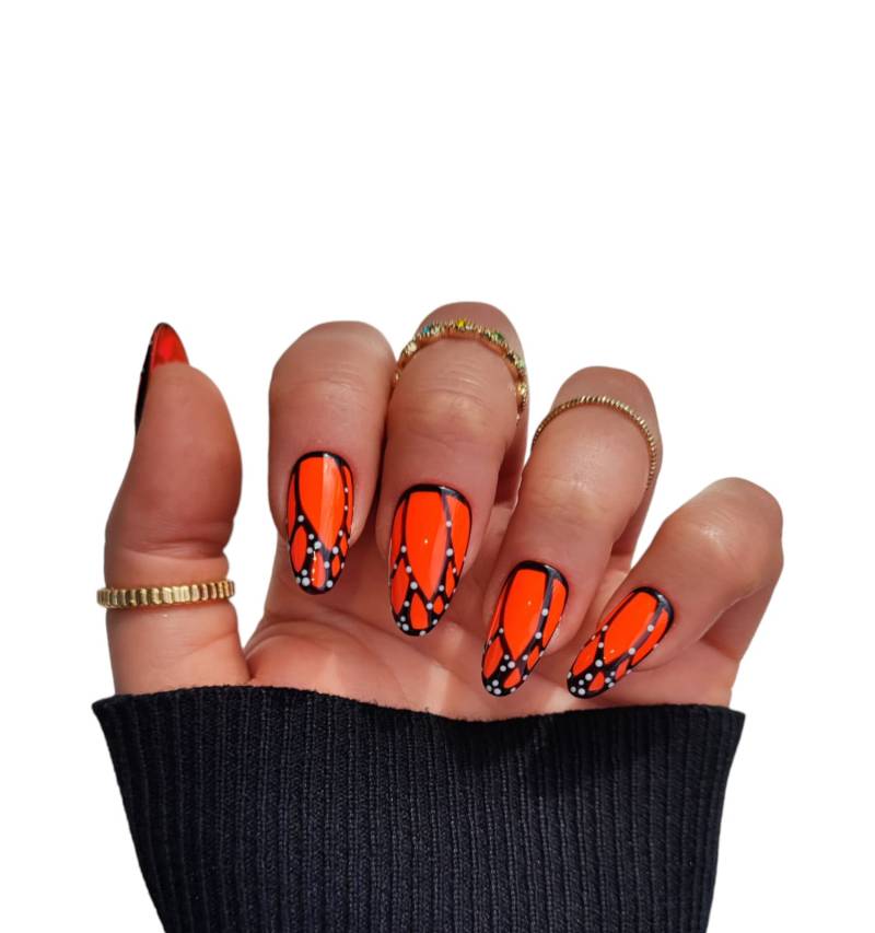 Press On Nails Sommer Neon Orange von MEVANAILS