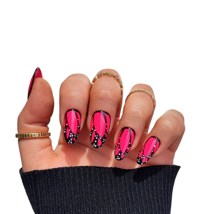 Press On Nails Sommer Neon Pink von MEVANAILS