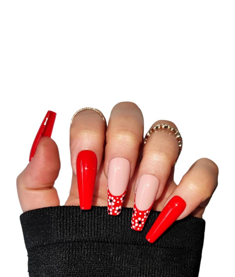 Press On Nails Spring Red von MEVANAILS