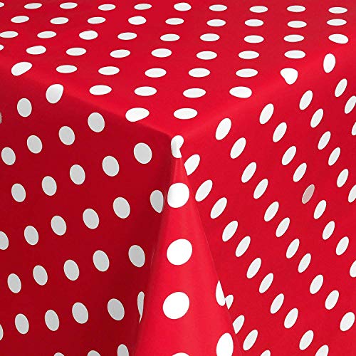 MEWATU Wachstuch Rolle Rollenware 01150 Punkte Polka Dots Points 20 m x 140 cm Breite (01150-01 rot) von MEWATU