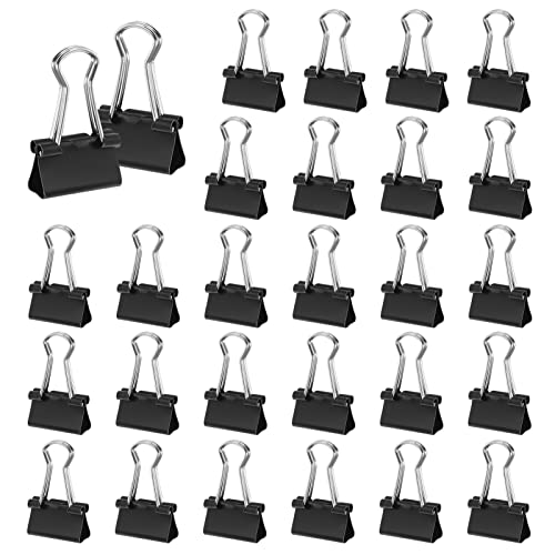 MEXRUMI 60 Stück Foldback Klammern 15 Mm Klein Papierklammern Büroklammern Metallklammern Binder Clips Aus Metall, Büroklammern Vielzweckklammern Für Bürobedarf, Briefpapier Papier(Schwarz) von MEXRUMI