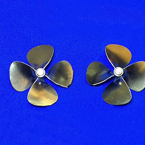 MEXWLOP 1 Paar Dia 54mm CW CCW Propeller Welle Innere Loch M4 4-Klinge Schweißen Kupfer Paddel for RC Boot DIY Modell Außenbordpropeller für Boote von MEXWLOP