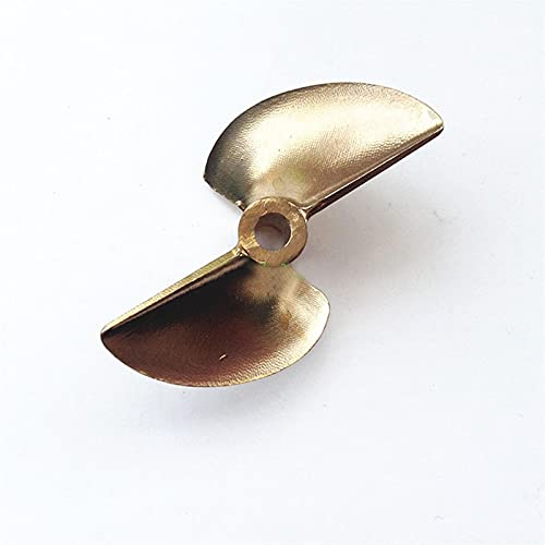 MEXWLOP 1PC Kupfer Propeller Zwei-Klinge Loch Pitch Requisiten/Paddel for DIY RC Bürstenlosen Benzin Boote 52mm Propeller 4mm/4,76mm Außenbordpropeller für Boote(452 4mm Hole) von MEXWLOP