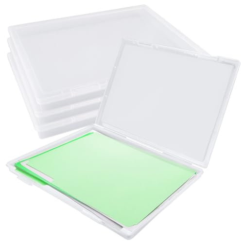 Tragbare Archivbox, 4 Pcs Transparente Aktenbox A4, Archivbox A4, Durchsichtige Organizer A4, Aufbewahrungsbox Mit Deckel A4, Transparente Organizer-Box Dokumente, Briefe, Sammelalben, Zeitschriften von MEYAGOT