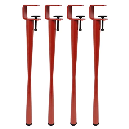 MEYINGOU Metall Tischbeine,Verstellbare Tischbeine, Tischklemmbeine, F-förmige Couchtischbeine, for DIY-Möbelkonsole, kein Stanzen, abnehmbare Möbelbeine(Red,60cm(24in)) von MEYINGOU