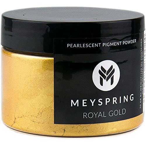 MEYSPRING Royal Gold Glimmerpulver für Epoxidharz, Kintsugi Gold – Epoxidharz-Pigment – Harzfarbe für Kintsugi-Reparaturset & metallisches Epoxid, Harz-Kunstbedarf – Glimmerpulver in Kosmetikqualität von MEYSPRING