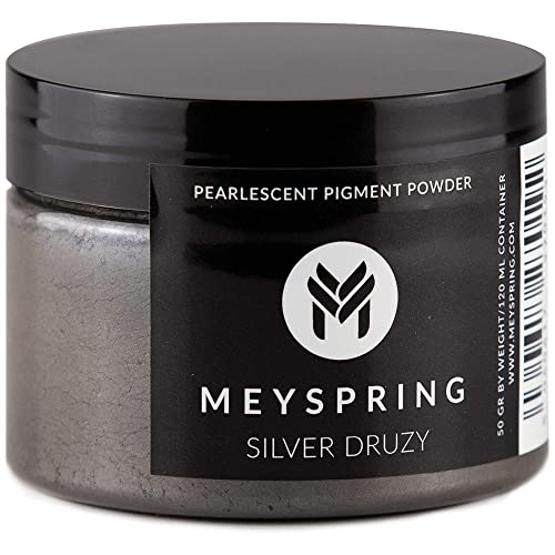 MEYSPRING Silver Druzy Epoxidharz-Farbpigmente, 50 g, Glimmerpulver für Epoxidharz von MEYSPRING