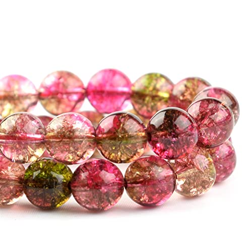 MEYYI Wassermelone Kristall verstreute Perlen Wassermelone Turmalin Popping Wafer Perlen DIY Schmuck Zubehör Kristall Halbzeuge (Color : Watermelon Crystal, Size : 8mm) von MEYYI