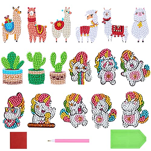 MEZHEN Lama Diamond Painting Kinder 5D Diamant Painting Alpaka Kaktus Diamant Malerei Aufkleber Schaf Mitgebsel Kindergeburtstag Malen Nach Zahlen Geschenk Ostern von MEZHEN