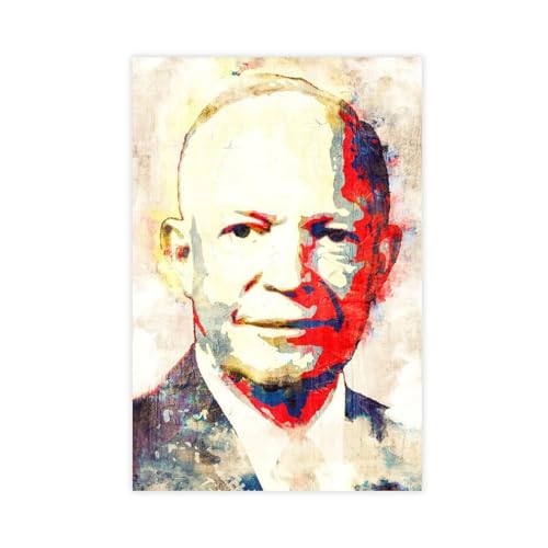 MEZUMI Dwight D Eisenhower Leinwandposter, Wandkunst, Dekordruck, Bild Gemälde für Wohnzimmer, Schlafzimmer, Dekoration, ungerahmt, 30 x 45 cm von MEZUMI