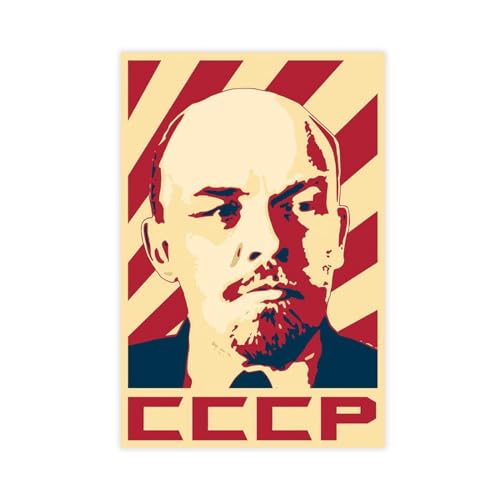 MEZUMI Lenin CCCP Propaganda-Kunst, Retro-Leinwand-Poster, Wandkunst, Dekordruck, Bild, Gemälde für Wohnzimmer, Schlafzimmer, Dekoration, ungerahmt, 30 x 45 cm von MEZUMI