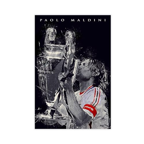 MExmeb Paolo Maldini 1 Leinwand-Poster, Wandkunst, Dekordruck, Gemälde für Wohnzimmer, Schlafzimmer, Dekoration, ungerahmt, 50 x 75 cm von MExmeb