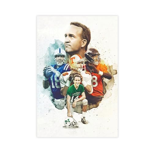 MExmeb Peyton Manning 1 Leinwand-Poster, Wandkunst, Dekordruck, Gemälde für Wohnzimmer, Schlafzimmer, Dekoration, ungerahmt, 30 x 45 cm von MExmeb