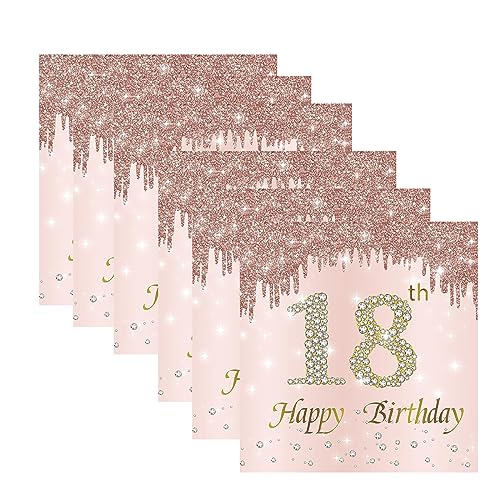 Geburtstagsdeko Servietten, Servietten Geburtstag Mädchen Roségold Papier Party Servietten Tischdeko Servietten 18 Geburtstag Mädchen, Servietten Geburtstag Rosegold 40 Stück Roségold Diamant von MFCGHXR