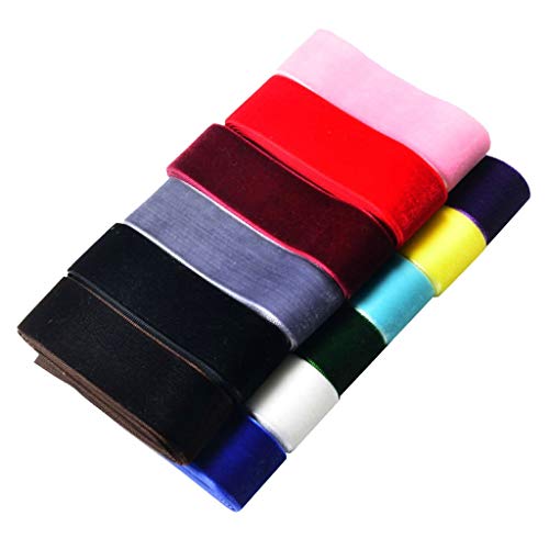 Geschenkband for Geschenke, 12 Stück, bunt, 1 Yard, Samtband for selbstgemachte Haar-Accessoires, Basteln, 10 mm, 25 mm – 25 mm, 25 mm von MFUPR