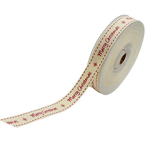 Geschenkband for Geschenke, 20 Meter Baumwolle, bedruckte Bänder mit Aufschrift „Merry Christmas“ for Verpacken von Geschenken for die Weihnachtsfeier von MFUPR