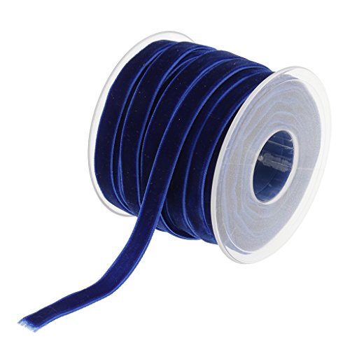 Geschenkband for Geschenke, 20 Yard, 10 mm breit, Samtband, Nähbesatz for DIY-Bastelbedarf – Blau von MFUPR