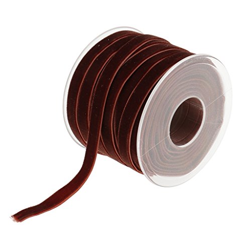 Geschenkband for Geschenke, 20 Yard, 10 mm breit, Samtband, Nähbesatz for DIY-Bastelbedarf – Kaffee von MFUPR