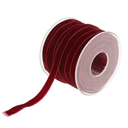 Geschenkband for Geschenke, 20 Yard, 10 mm breit, Samtband, Nähbesatz for DIY-Bastelbedarf – Weinrot von MFUPR