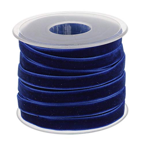 Geschenkband for Geschenke, 20 Yard, 10 mm breit, Samtbandrolle for Bastelarbeiten, Dekoration – Blau von MFUPR