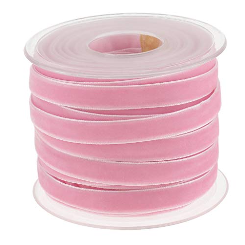 Geschenkband for Geschenke, 20 Yard, 10 mm breit, Samtbandrolle for Bastelarbeiten, Dekoration – Rosa von MFUPR