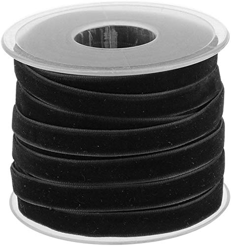 Geschenkband for Geschenke, 20 Yard, 10 mm breit, Samtbandrolle for Bastelarbeiten, Dekoration – Schwarz von MFUPR