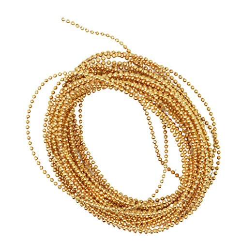 Geschenkband for Geschenke, 5 Meter, Kunststoffperlen, Perlenband, Schnurkette for Hochzeitshandwerk, Gold, Silber, 15 mm – Gold von MFUPR