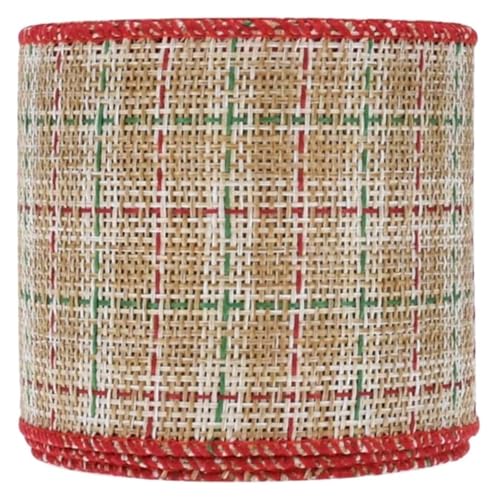 Geschenkband for Geschenke, Gingham-Band, Büffelkaro, kariertes Sackleinenband, Band mit Drahtrand, kariertes Band mit Draht, Jute-Bastelband for DIY-Geschenkverpackungen, Kunsthandwerk und Dekoration von MFUPR