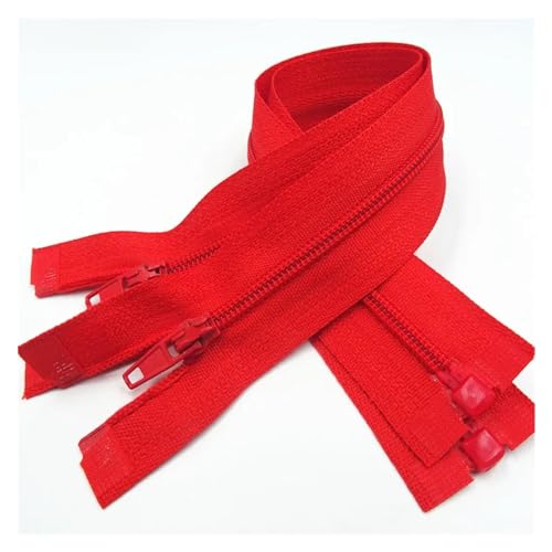 MFUPR Zwei-Wege-Reißverschluss, Reißverschluss for Jacken, 5-teiliger Reißverschluss mit offenem Ende, 20–60 cm, geeignet for den Nähprozess von Kleidungsstücken(Red) von MFUPR