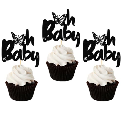 Cupcake-Topper mit Aufschrift "Oh Baby Butterfly", 36 Stück MGPFERD von MGPFERD