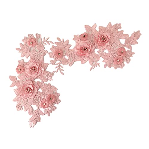 1 Paar Stickerei Hochzeitskleid Kleid Nähen Spitze Applikation Nähen Blume Stoff Ausschnitt Kragen Patches von MHADBKH