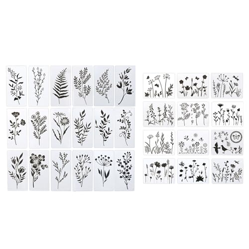 30pcs/set Wiederverwendbares Blumenmalerei Schablonen Vorlagen Werkzeuge Craft Drawing Journal Notebook Scrapbooking Briefpapier von MHADBKH