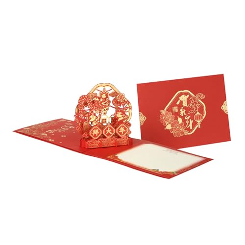 MHADBKH Handschrift 3D Spring Festival Grußkarte Mit Umschlag 2025 Jahr Der Snake Blessing Card Neujahr Zubehör MHADBKH Handschrift 3D Spring Festival Grußkarte Mit Umschlag 2025 Jahr Der Snake Blessing Card Neujahr Zubehör von MHADBKH