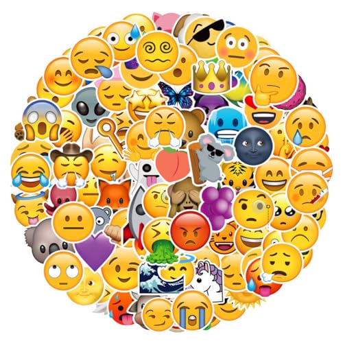 Aufkleber,Emoticon Aufkleber 100PCS Lachgesichter Aufkleber für Handy Geschenkkarten Briefe Deko Basteln Witzige Smilies Sticker für Kinder Notebook Dekoration von MHDAMAI