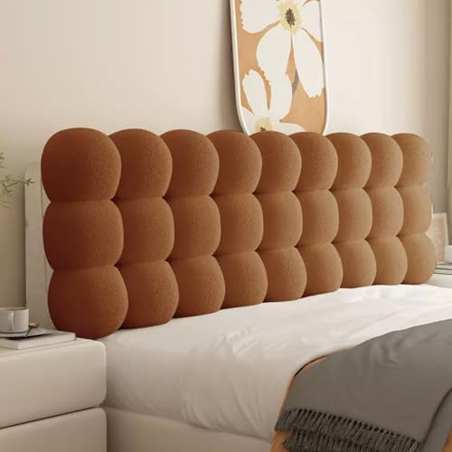 Bett Kopfteil Kissen Bezug Bettkopfteil Hussen Rückenkissen Bett Lesen Kopfkissen Weicher Samtstoff Staubdicht Schutzhülle Für Gepolsterte Schlafzimmer Kopfteil(With Headboard 100*60*10cm,Coffee) von MHXZKHL