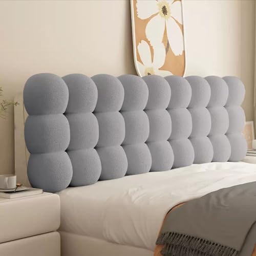 Bett Kopfteil Kissen Bezug Bettkopfteil Hussen Rückenkissen Bett Lesen Kopfkissen Weicher Samtstoff Staubdicht Schutzhülle Für Gepolsterte Schlafzimmer Kopfteil(With Headboard 100*60*10cm,Gray) von MHXZKHL