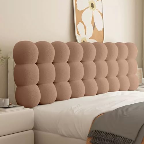 Bett Kopfteil Kissen Bezug Bettkopfteil Hussen Rückenkissen Bett Lesen Kopfkissen Weicher Samtstoff Staubdicht Schutzhülle Für Gepolsterte Schlafzimmer Kopfteil(With Headboard 100*60*10cm,Khaki) von MHXZKHL