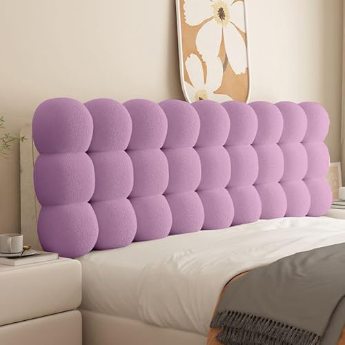 Bett Kopfteil Kissen Bezug Bettkopfteil Hussen Rückenkissen Bett Lesen Kopfkissen Weicher Samtstoff Staubdicht Schutzhülle Für Gepolsterte Schlafzimmer Kopfteil(With Headboard 100*60*10cm,Purple) von MHXZKHL