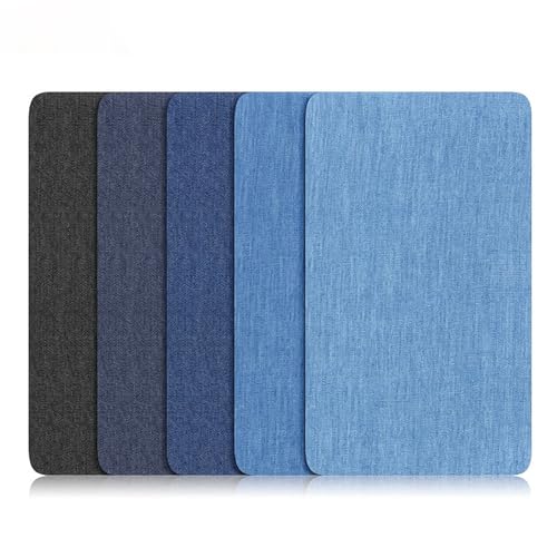 Bügelflicken Jeans 5 Stück Flicken Selbstklebend Stoff Jeans Flicken zum Aufbügeln Innen 15 X 25 cm Reparatur Patches Zum Aufnähen Baumwolle Aufbügelflicken für Textilien Vorhang Sofa von MHYMX