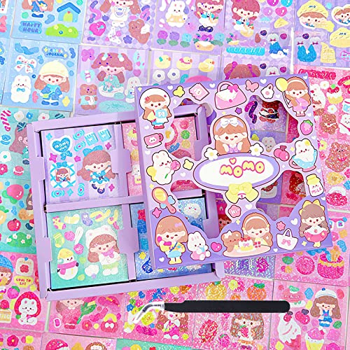 100 Blätter Kaninchen Scrapbooking Sticker Aufkleber Set.Kawaii Sticker Wshi Sticker Transparente Scrapbooking Aufkleber für DIY Notizbuch Journal Umschlag von MIANRUII