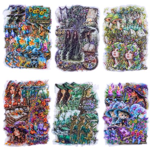 MIANRUII 180 Blatt Forest Witch PET Scrapbooking Sticker, Magic Brief für Tagebücher, Bastelbedarf und Junk Journals von MIANRUII