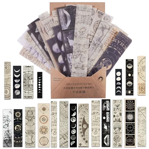 MIANRUII 40PCS Vintage Scrapbook Aufkleber, verwendet für DIY Scrapbook, Reisetagebuch, Scrapbook Zubehör, Bullet Tagebuch Handwerk (Style-8) von MIANRUII