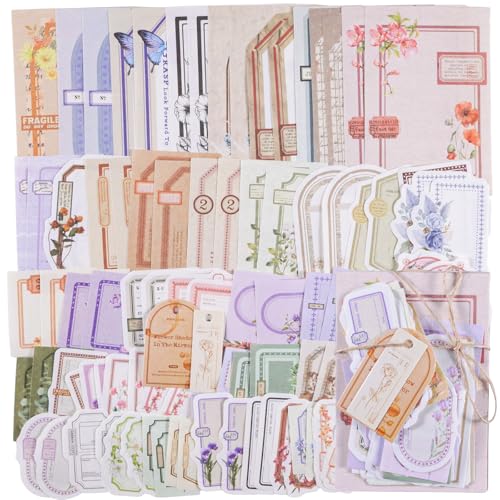 MIANRUII Scrapbook Papier, 100 Blätter für Vintage Crafts Planner Journal Supplies Bullet Junk Journaling Supplies Mixed Media Collage Karten Album Dekorationen von MIANRUII