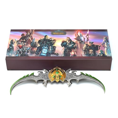 Wow Warglaive of Azzinoth Modell, Allmetal Spiel SammlerstüCke, Pappschachtel Verpackung Mit PräSentationsstäNder,Iron Gray 1pcs von MIAOWR